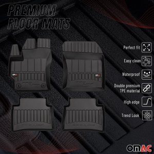 Toyota Corolla SD Floor Mat - Omac - Proline Premium TPE 4 Pcs - Black - '19-'25